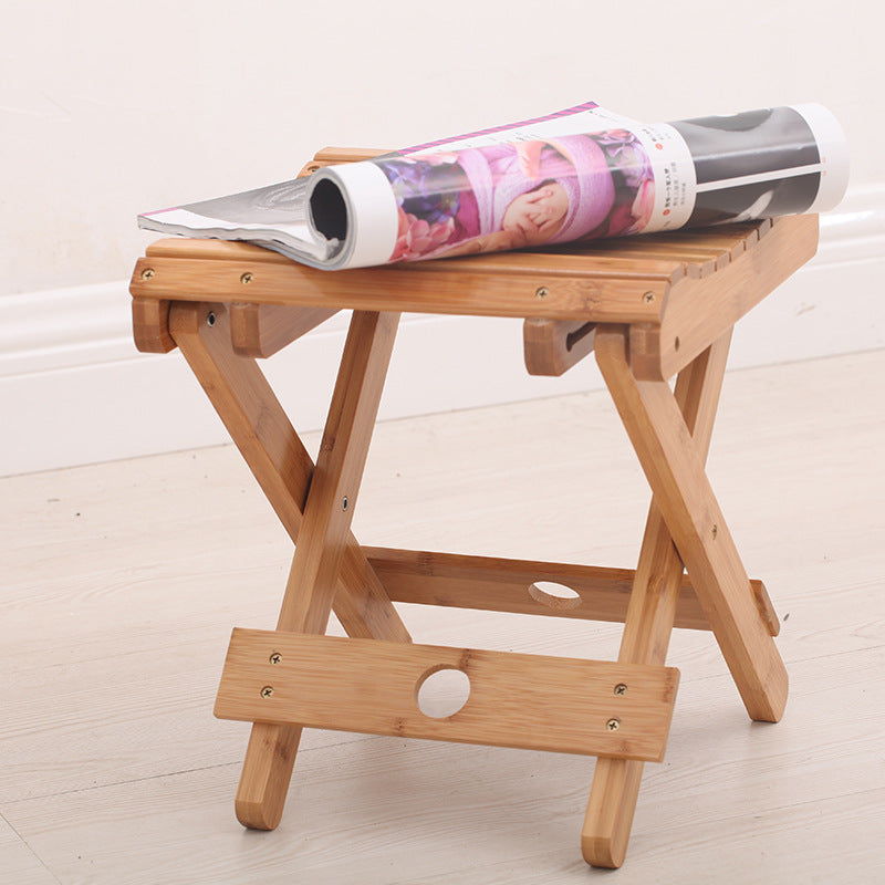 Household Bamboo Foldable Stool Multifunctional Cool And Portable